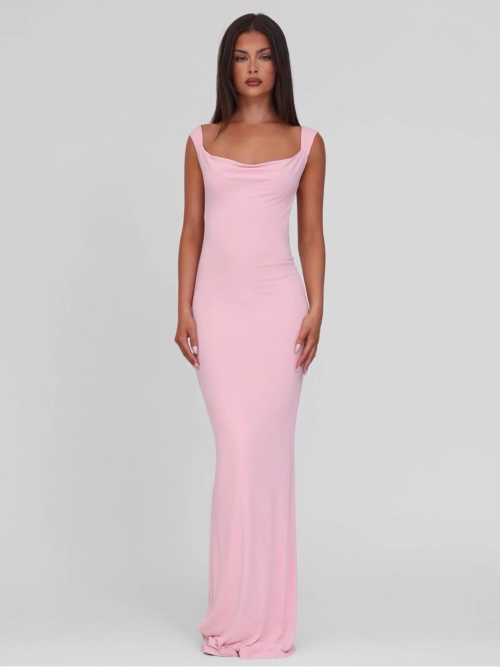 Tiger Mist Soft Pink Cowl Neck Maxi Dress